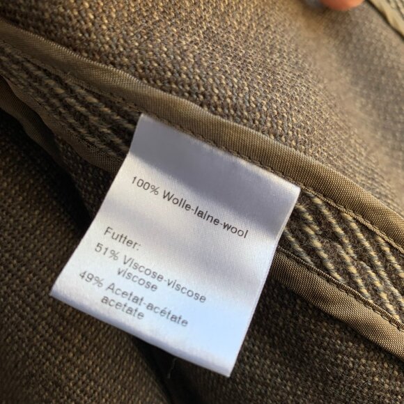 Akris Punto Beige Brown Cream Diagonal Stripe One Button Blazer Jacket - Wool  8 - Picture 12 of 16